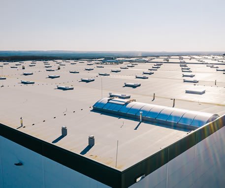 Commercial roofing project completed by Ricketts Construction